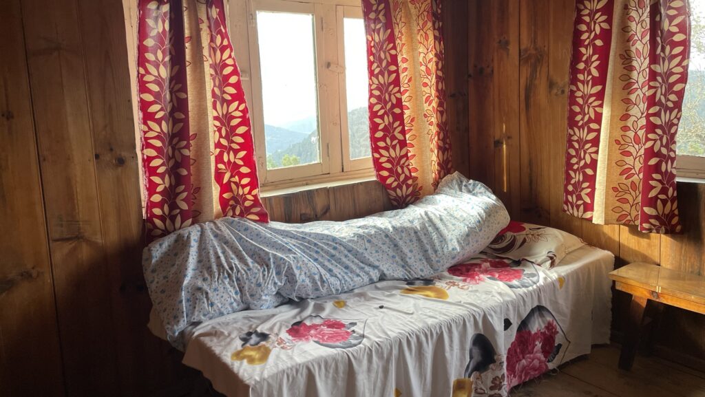 Bed in teahouse in Nepal