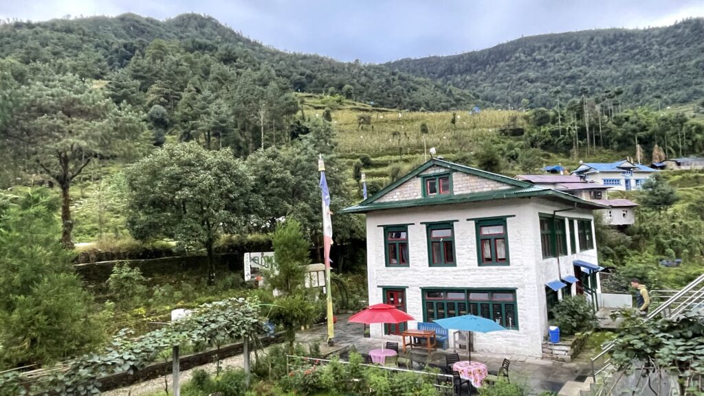 Tea house in Nunthala on the way to Lukla in Nepal.