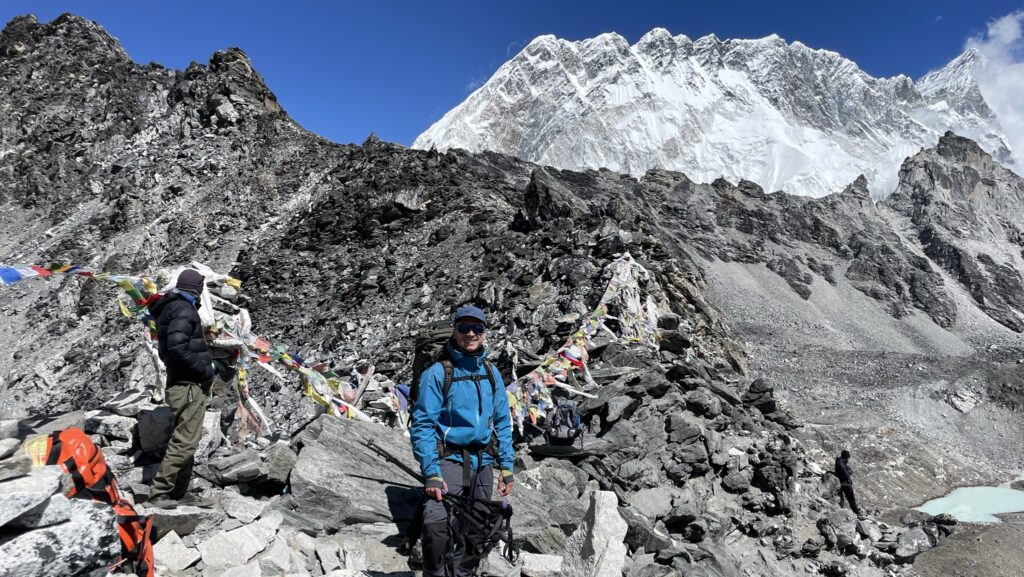 Kongma La Pass with Nuptse behind